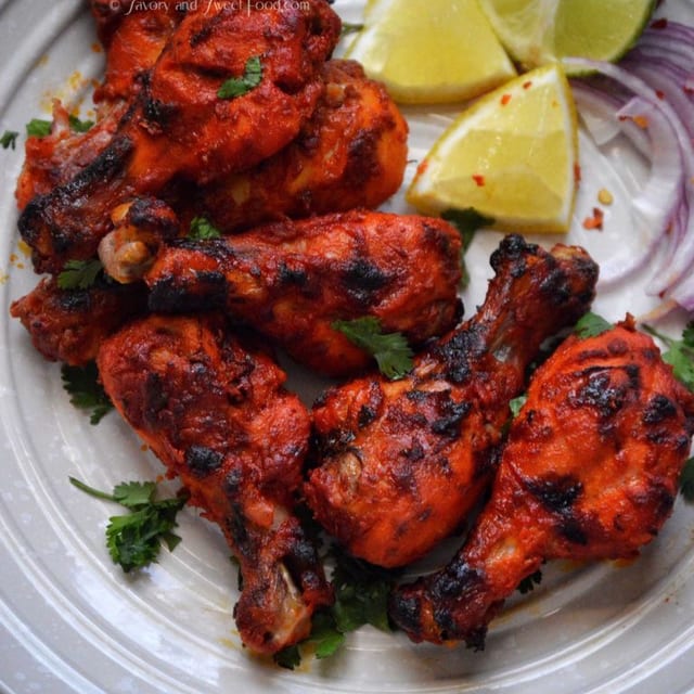 Chicken Tikka Kabob Skewer.