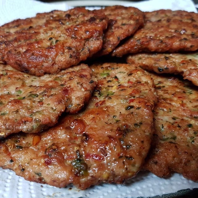 Chicken Chapli Kabob Skewer.