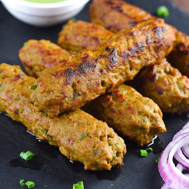 Chicken Seekh Kabob Skewer.