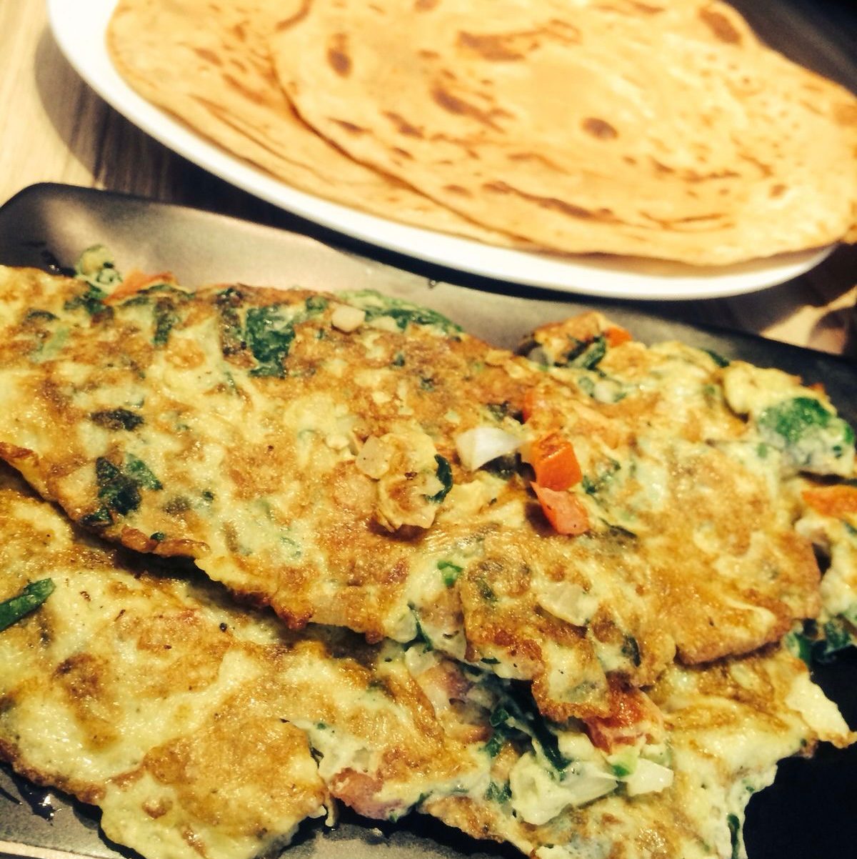 Paratha & Egg Omelet.