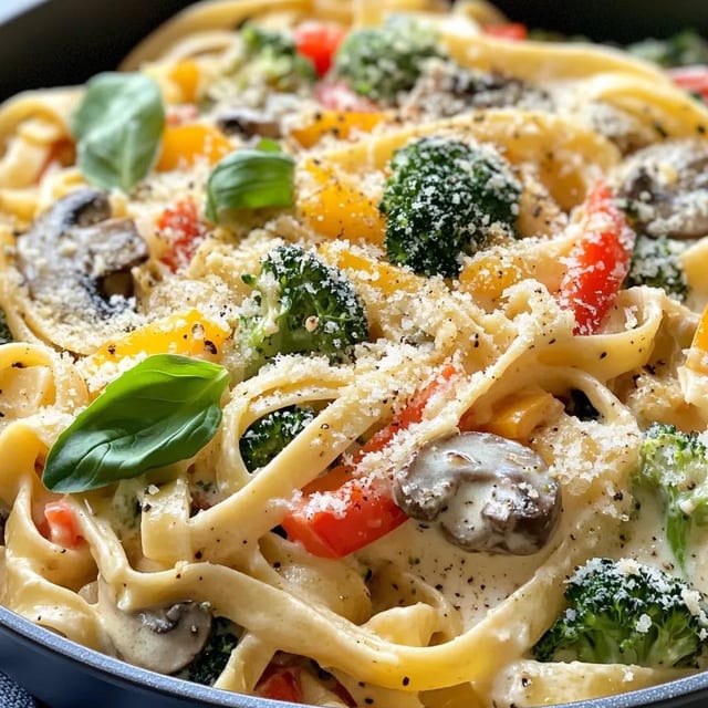 Veggie Fettuccine Alfredo.