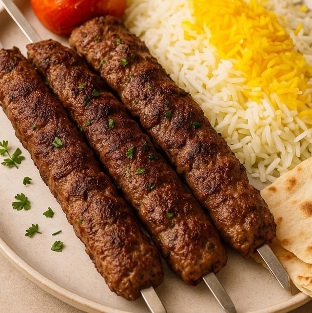 Beef Seekh Kabob Skewer.