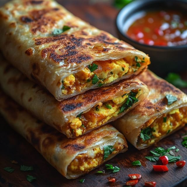 Paratha Omelet Roll.