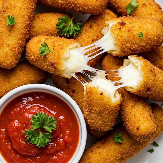 Breaded Mozzarella Sticks.