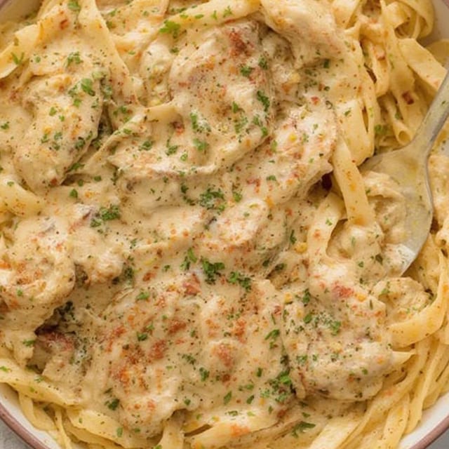Chicken Fettuccine Alfredo.