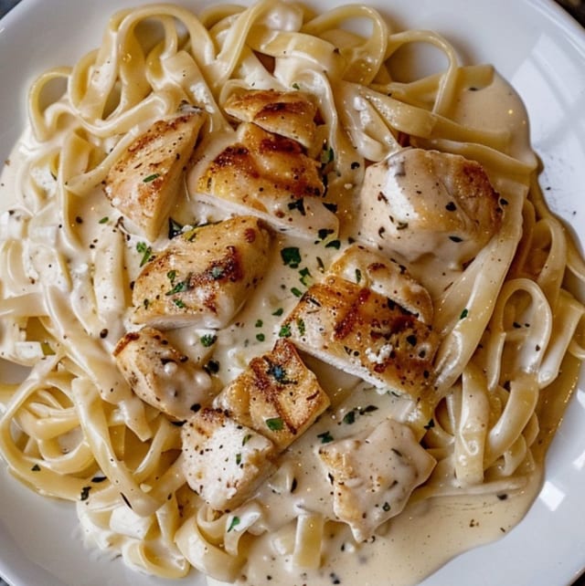 Fettuccine Alfredo Chicken.
