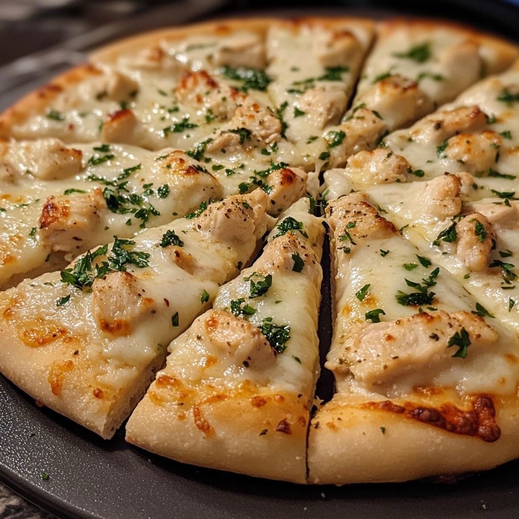 Alfredo Chicken Pizza.